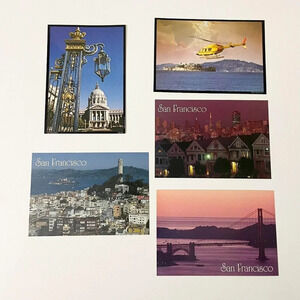 Vintage Lot of 5 San Francisco Post Cards Golden  Gate Bridge City Hall Alcatraz